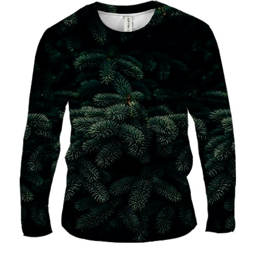 Чоловічий 3D лонгслів з ялиновими гілками
