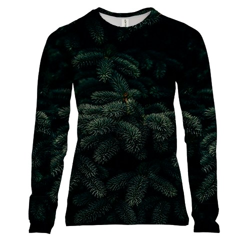 Жіночий 3D лонгслів з ялиновими гілками