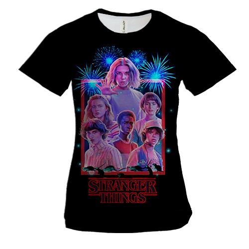 Жіноча 3D футболка Stranger Things 80-ті