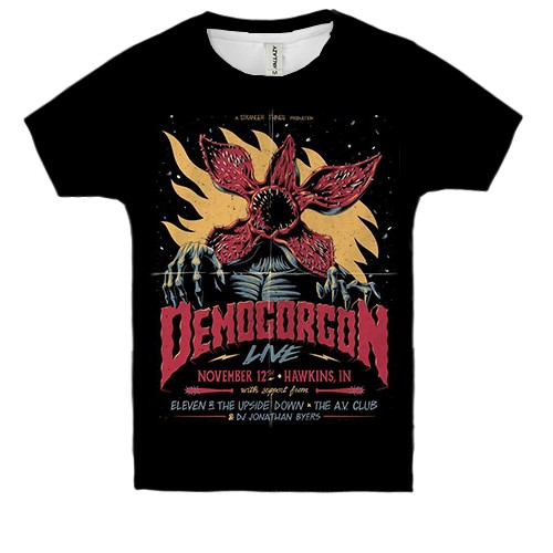 Детская 3D футболка Stranger Things Demogorgon