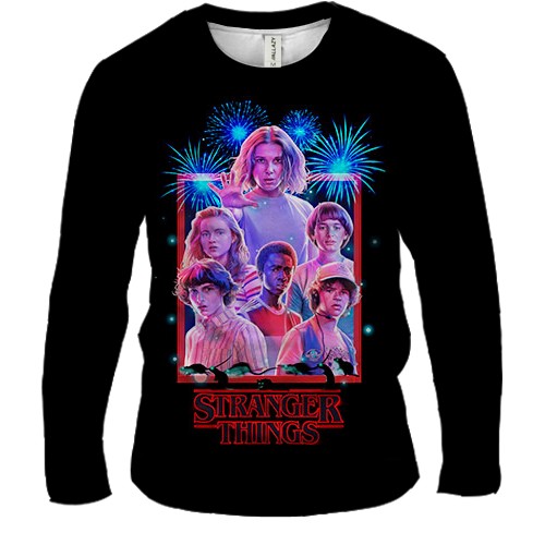 Чоловічий 3D лонгслів Stranger Things 80-ті