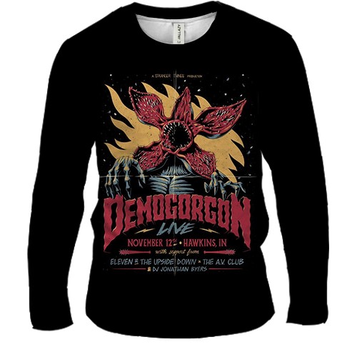 Мужской 3D лонгслив Stranger Things Demogorgon