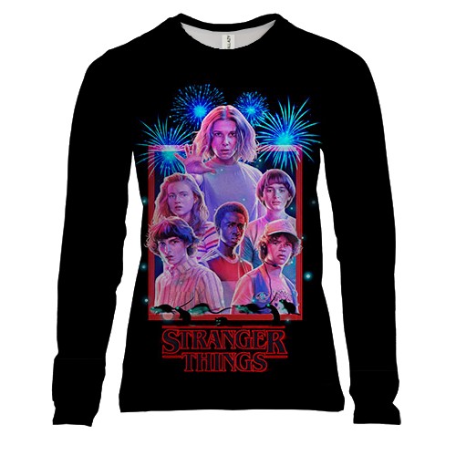 Жіночий 3D лонгслів Stranger Things 80-ті