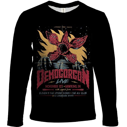 Детский 3D лонгслив Stranger Things Demogorgon