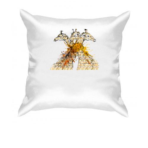 Подушка зі стилізованими жирафами