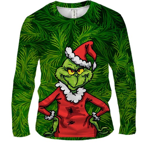 Мужской 3D лонгслив Grinch