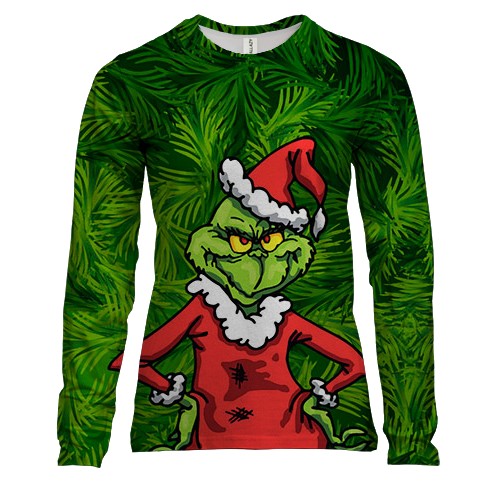 Женский 3D лонгслив Grinch