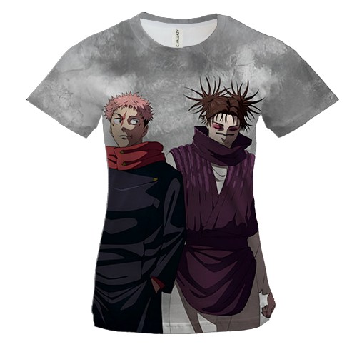 Женская 3D футболка Магическая битва - Юджи и Чосо