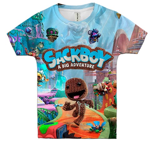 Детская 3D футболка Sackboy: A Big Adventure, logo