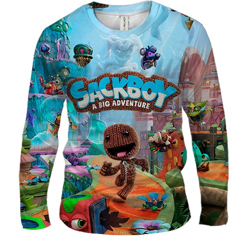 Мужской 3D лонгслив Sackboy: A Big Adventure, logo