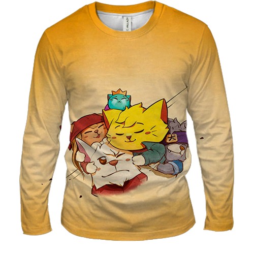 Мужской 3D лонгслив Cat Quest heroes