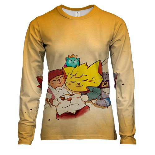 Женский 3D лонгслив Cat Quest heroes