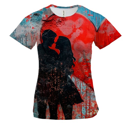 Женская 3D футболка Love couple, Romantic