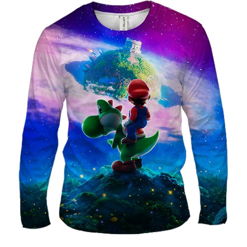 Мужской 3D лонгслив Yoshi and Mario
