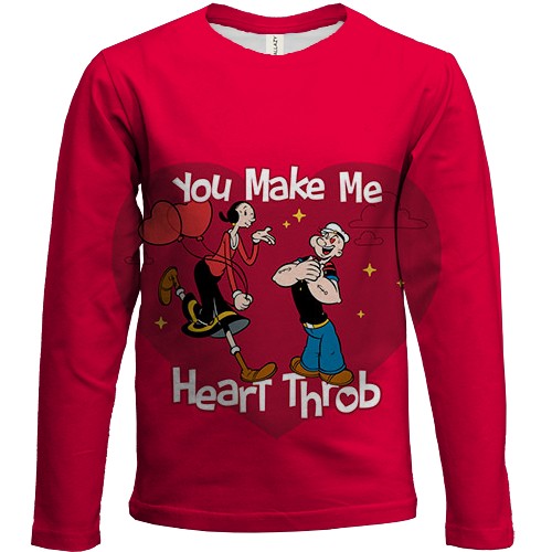 Дитячий 3D лонгслів Olive Oyl - Popeye, Love hearts