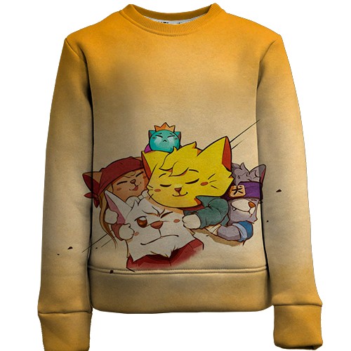 Детский 3D свитшот Cat Quest heroes