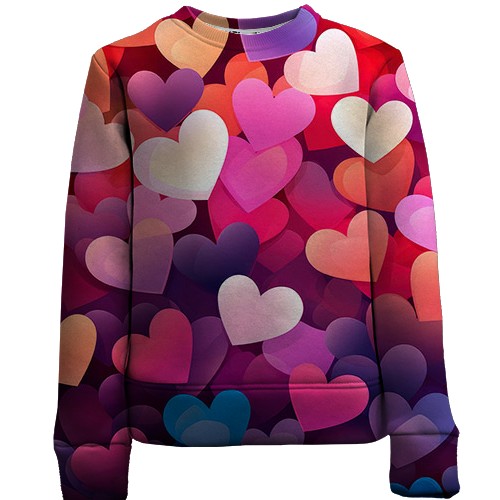 Детский 3D свитшот Colorful Love hearts