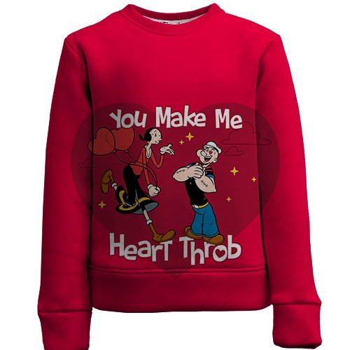 Детский 3D свитшот Olive Oyl - Popeye, Love hearts