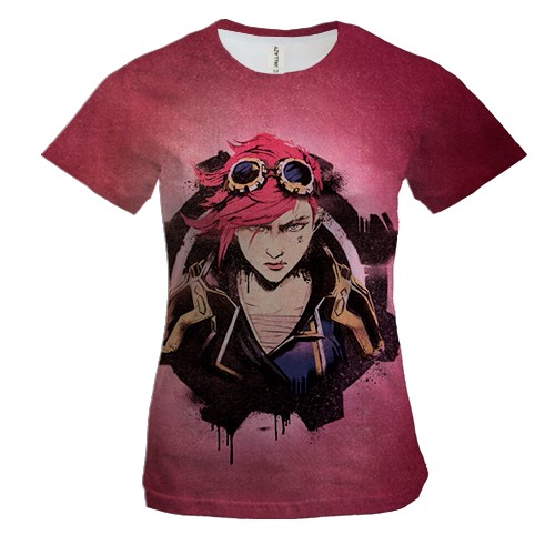 Женская 3D футболка Vi - LoL (Arcane)