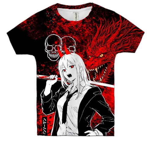 Детская 3D футболка Power x Dragon, red