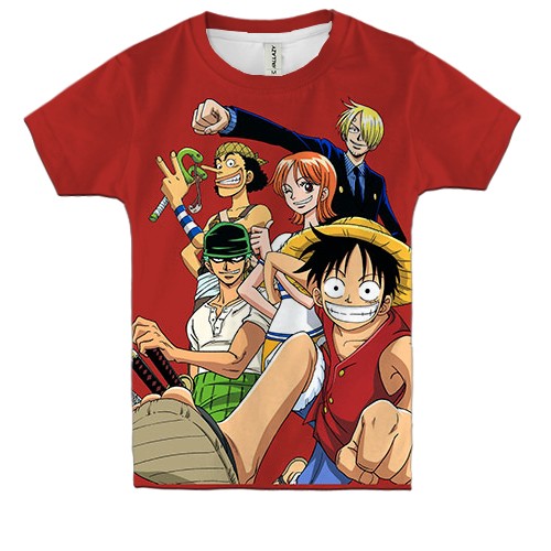 Детская 3D футболка One Piece team, red