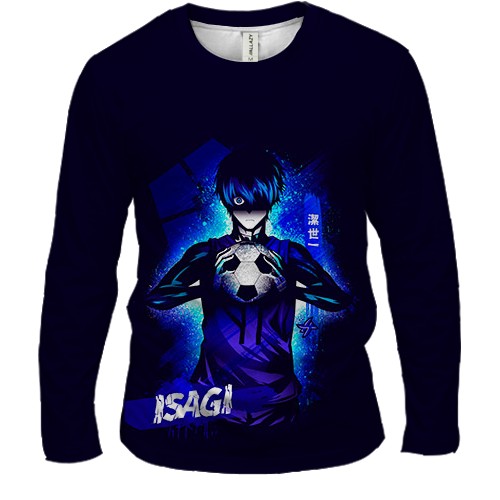 Чоловічий 3D лонгслів Isagi - Blue Lock