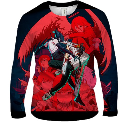 Мужской 3D лонгслив Chainsaw Man - Reze Arc Poster
