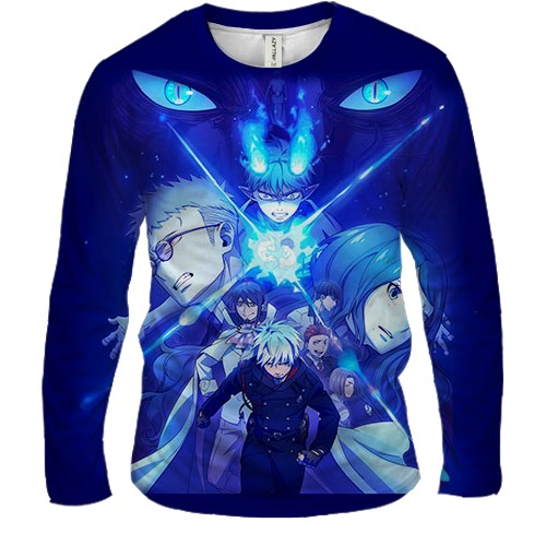 Чоловічий 3D лонгслів Blue Exorcist