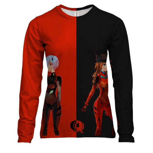 Жіночий 3D лонгслів Рей та Аска - Євангеліон