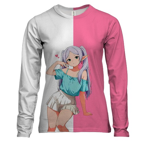 Жіночий 3D лонгслів Frieren pink