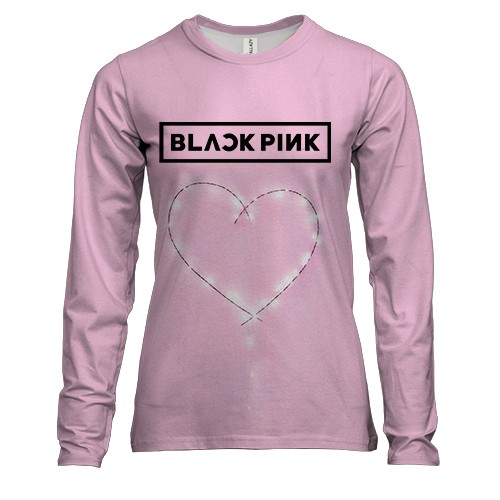 Жіночий 3D лонгслів Blackpink Heart (pink)