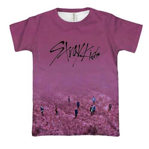 3D футболка Stray Kids (розовое поле)