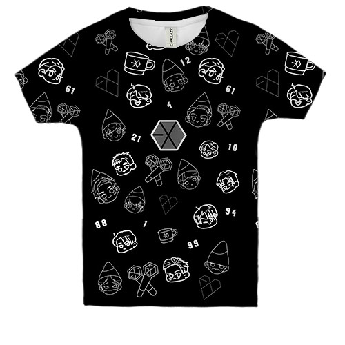 Дитяча 3D футболка EXO з іконками