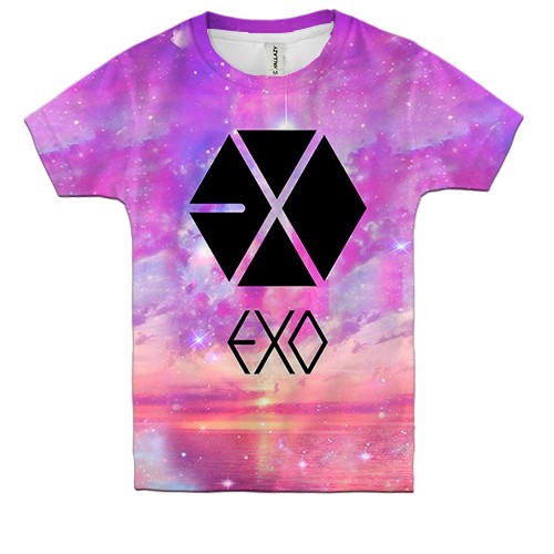 Дитяча 3D футболка EXO Рожеві хмари