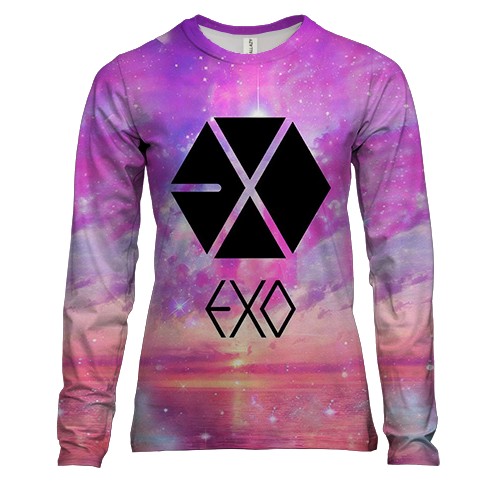 Жіночий 3D лонгслів EXO Рожеві хмари