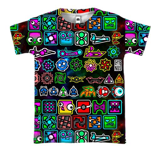 3D футболка Geometry Dash Герои