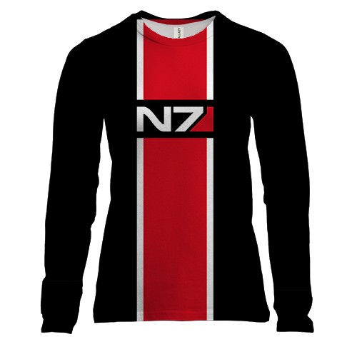 Женский 3D лонгслив N7 (с полосой)