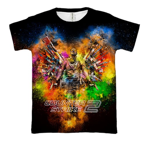 3D футболка CS2 colorful splash