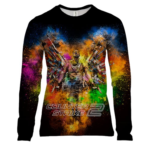 Жіночий 3D лонгслів CS2 colorful splash