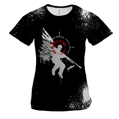 Жіноча 3D футболка Counter Strike - Cache graffiti