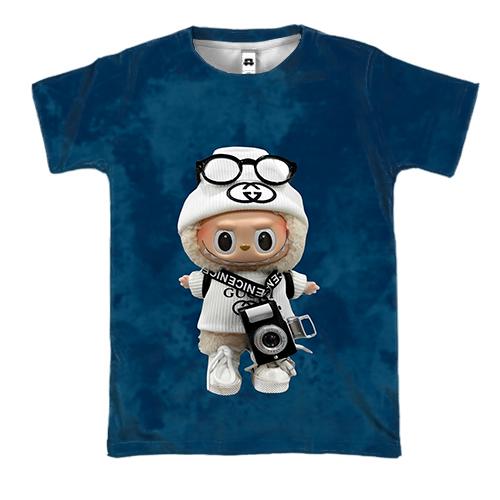 3D футболка Лабубу стильный фотограф