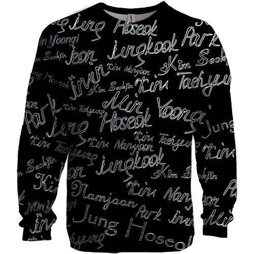 3D свитшот BTS имена