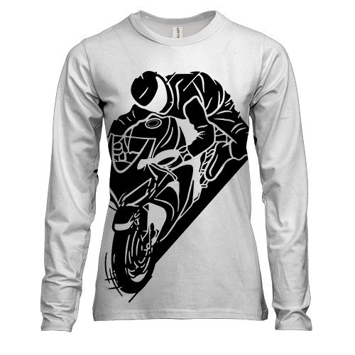 Жіночий 3D лонгслів з мотоциклістом