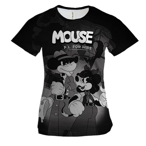 Жіноча 3D футболка Mouse p.i. for hire