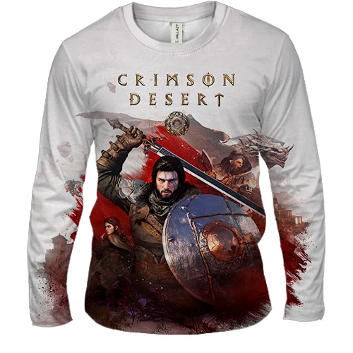Мужской 3D лонгслив Crimson Desert, art poster