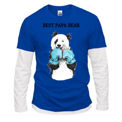 Комбинированный лонгслив Best Papa Bear