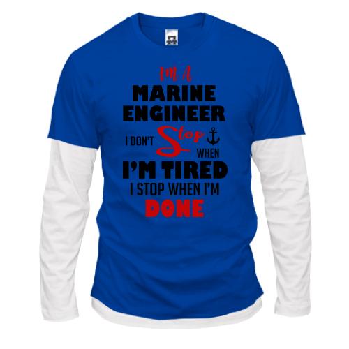 Комбинированный лонгслив I'm marine engineer