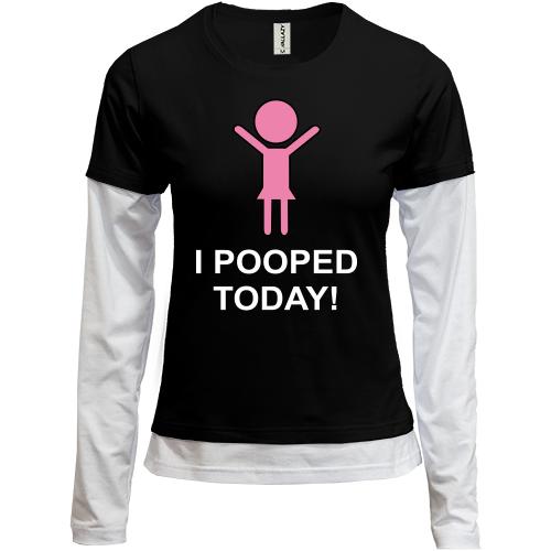 Комбинированный лонгслив i pooped today