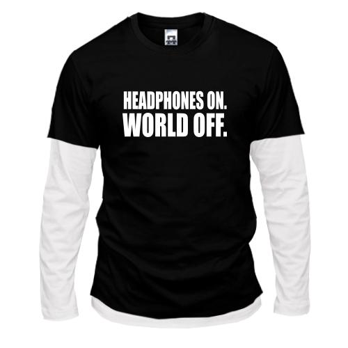 Комбінований лонгслів Headphones On - World Off