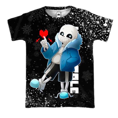 3D футболка Новогодний Санс - Undertale